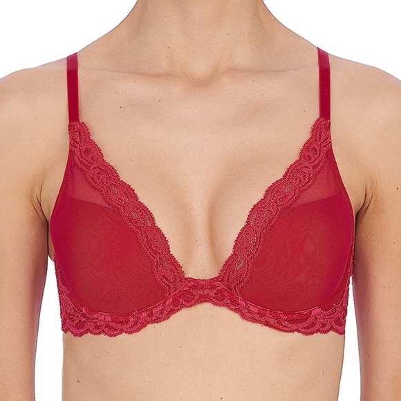 Natori Other - NATORI 730023 FEATHERS CONTOUR PLUNGE BRA RED SIZE 36C